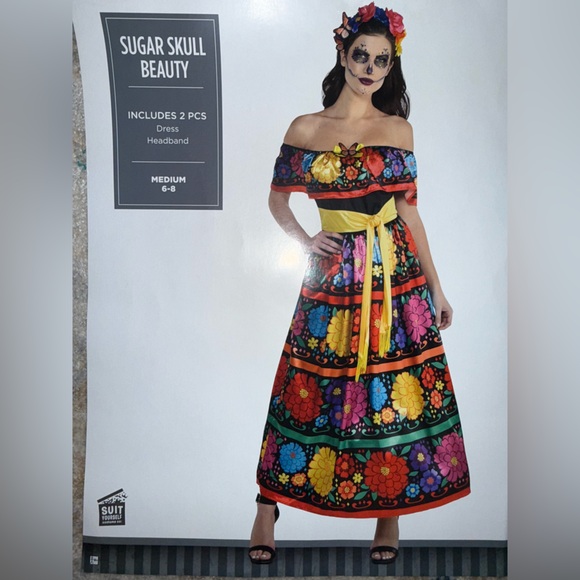 Colorful Floral Mexican Dress - Picture 2 of 5